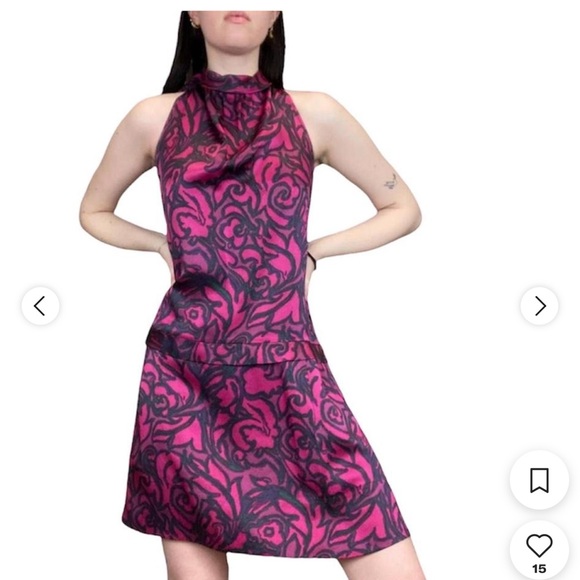 Marc by Marc Jacobs purple pink mini slik dress size small party - Picture 2 of 10